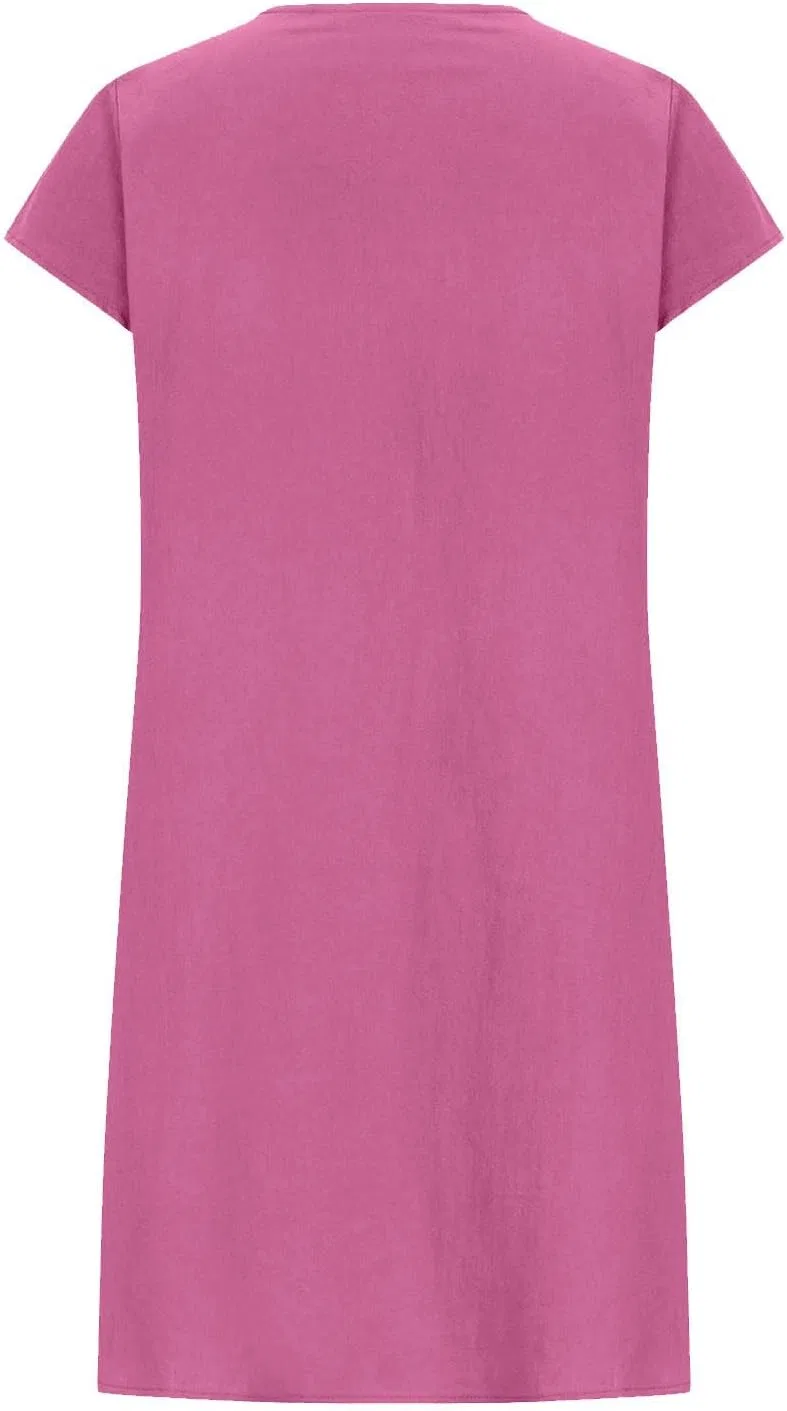 Женское повседневное платье с ярусным силуэтом, Hot Pink — фото 4