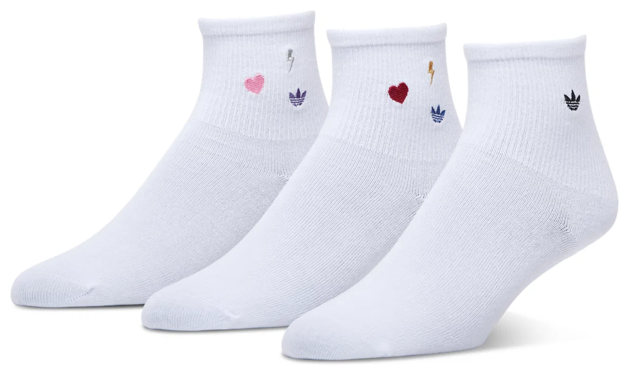Женские носки с принтом, комплект из 3 пар, adidas, White Blue