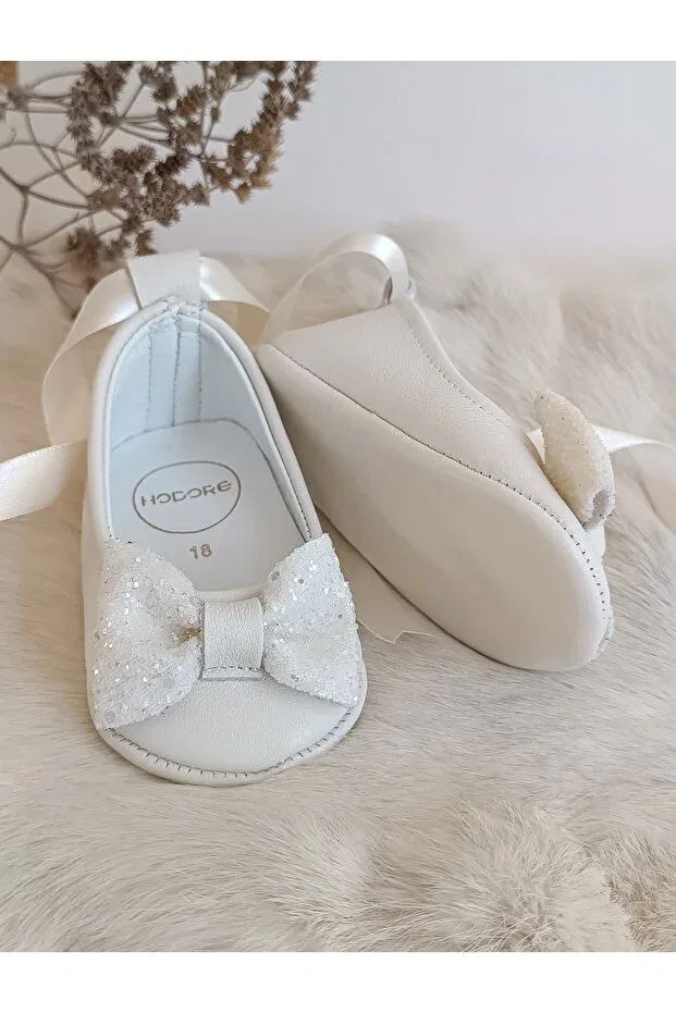 Детские балетки из натуральной кожи для девочек Perla cream stone Hodore, Cream Stone — фото 3