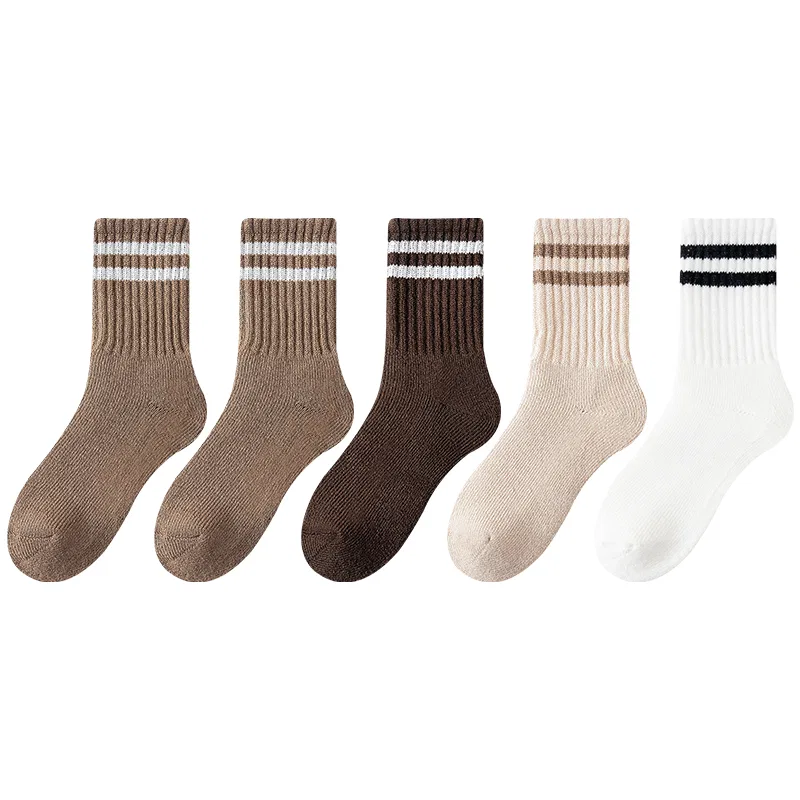 Детские гольфы 5 пар Coffee Dark Khaki Light Khaki White MIIOW
