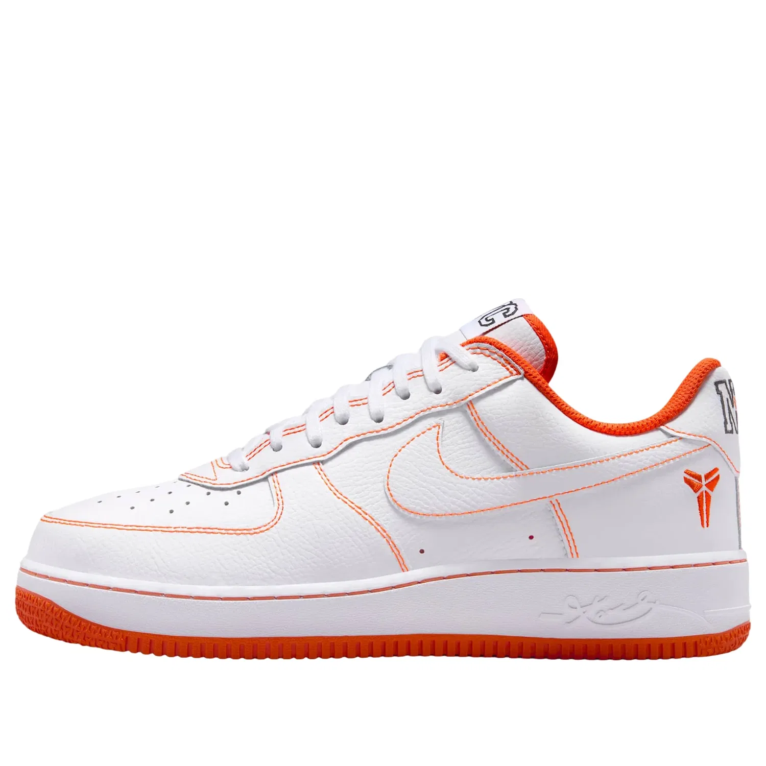 Детские кроссовки с кожаным верхом Air Force 1 Low Protro Kobe Bryant 'Lord of the Rings' Nike, White/White/Safety Orange
