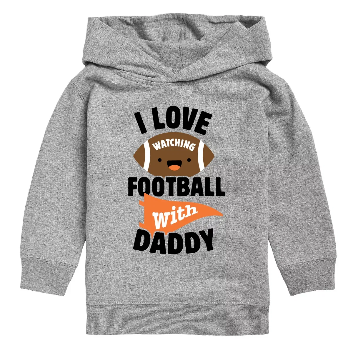 Детское худи для мальчиков с принтом I Love Watching Football With Daddy Instant Message, Athletic Heather