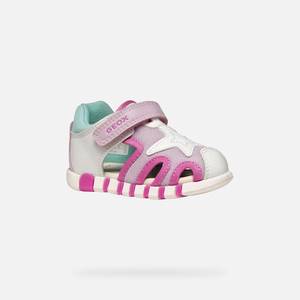 Детские сандалии без застежки B Sandal Iupidoo Gir Geox, White Fuchsia — фото 4