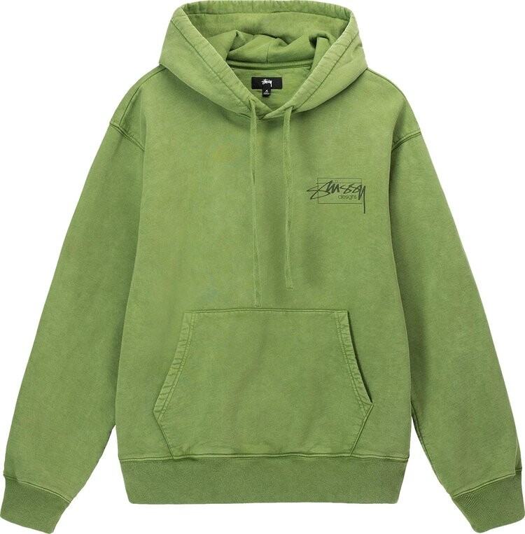 Худи Stussy Dyed Stüssy Designs Hoodie 'Green', зеленый — фото 2