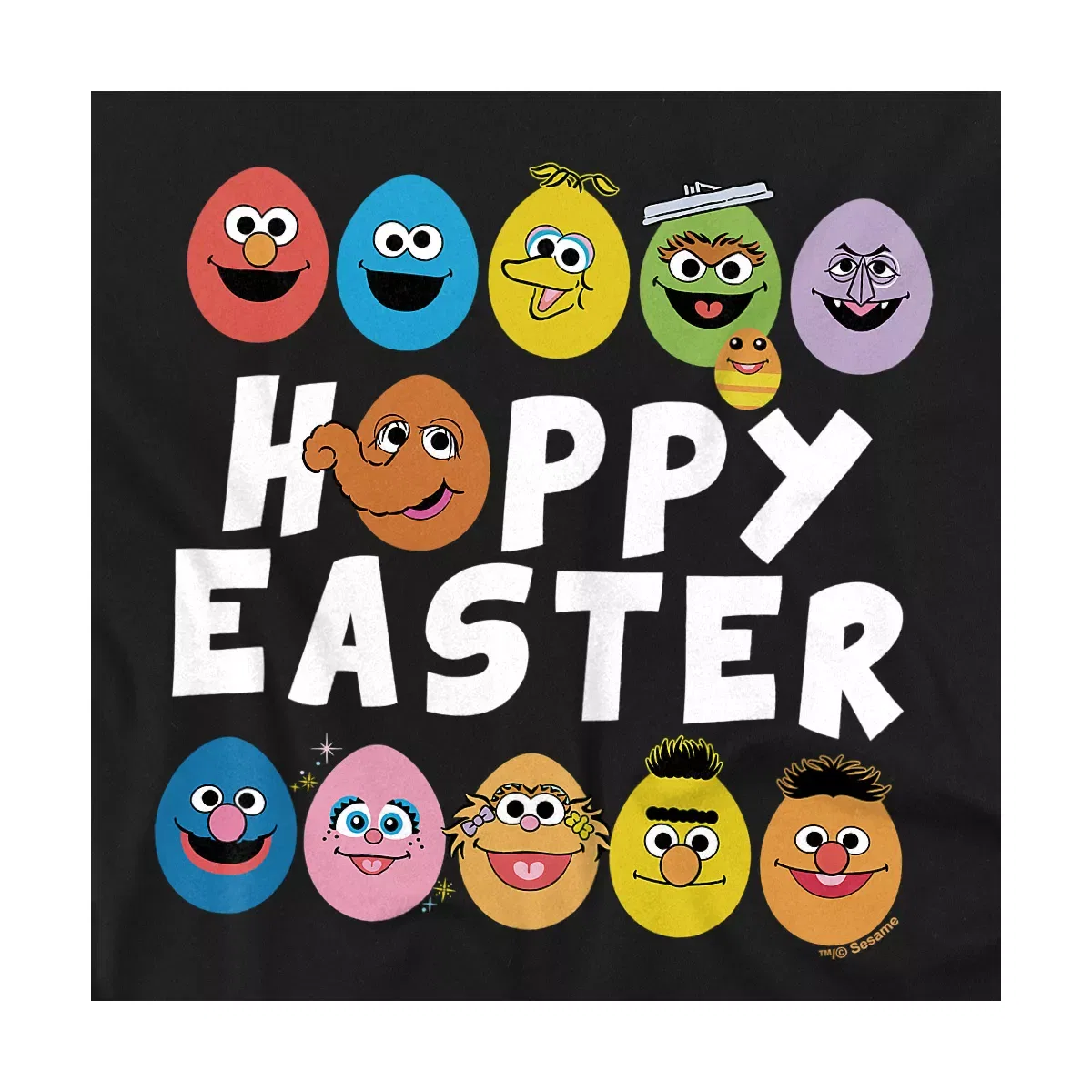 Детское боди с коротким рукавом Hoppy Easter Character Eggs Sesame Street, Black — фото 2