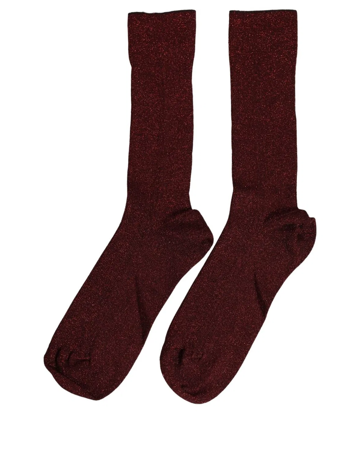 Женские носки с блестящей текстурой Mid Calf Dolce & Gabbana, Maroon — фото 2