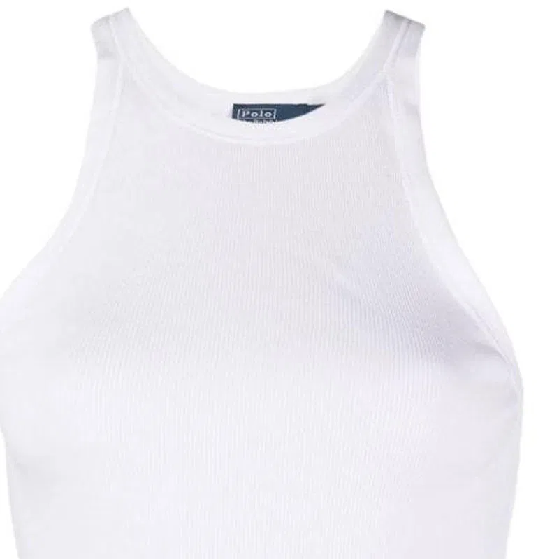 Женская майка без рукавов с рифленой текстурой Polo Ralph Lauren, White — фото 4
