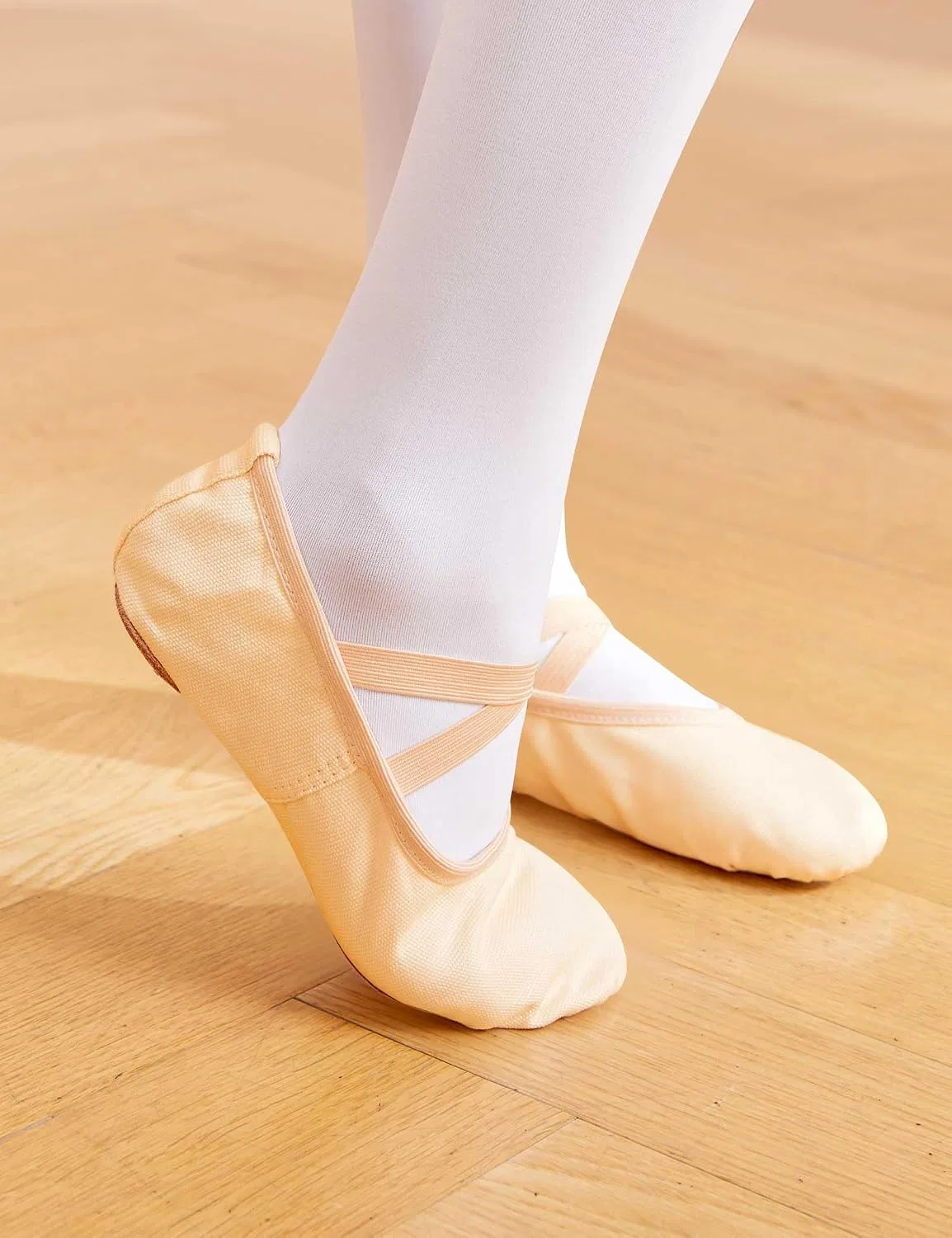 Детские балетки для девочек Canvas Ballet Shoes Qiyunfly, Nude — фото 2