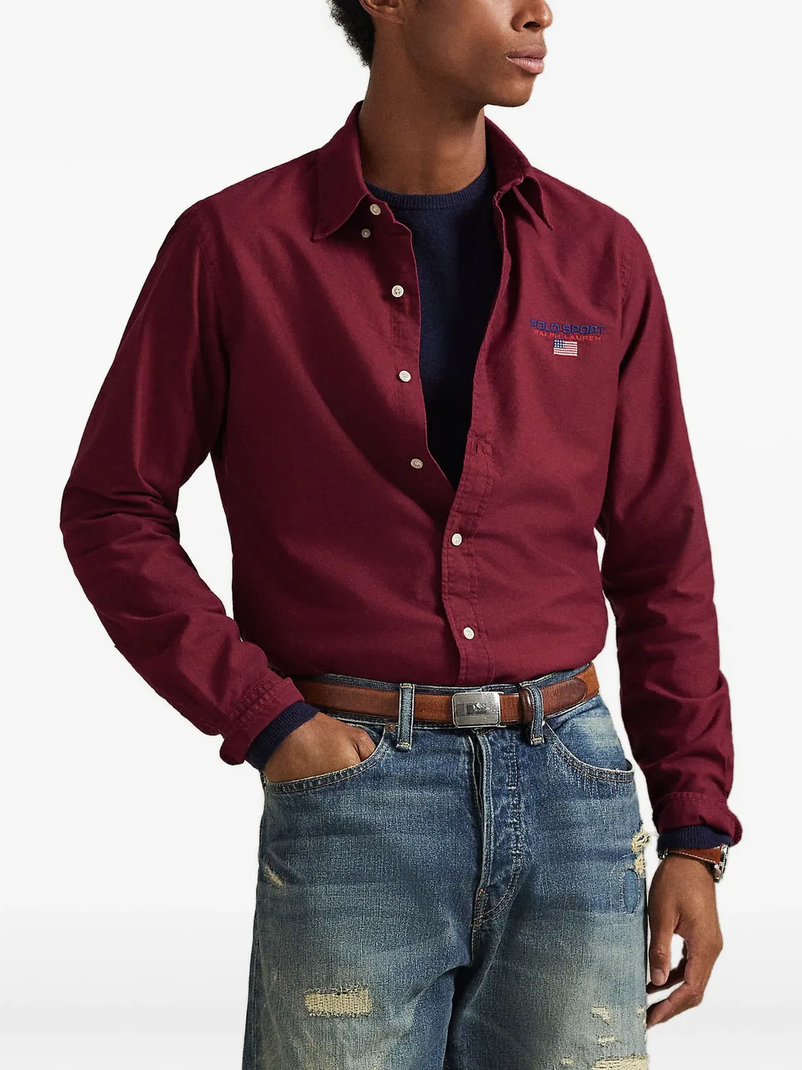 Хлопковая рубашка, красная Polo Ralph Lauren, красный — фото 3