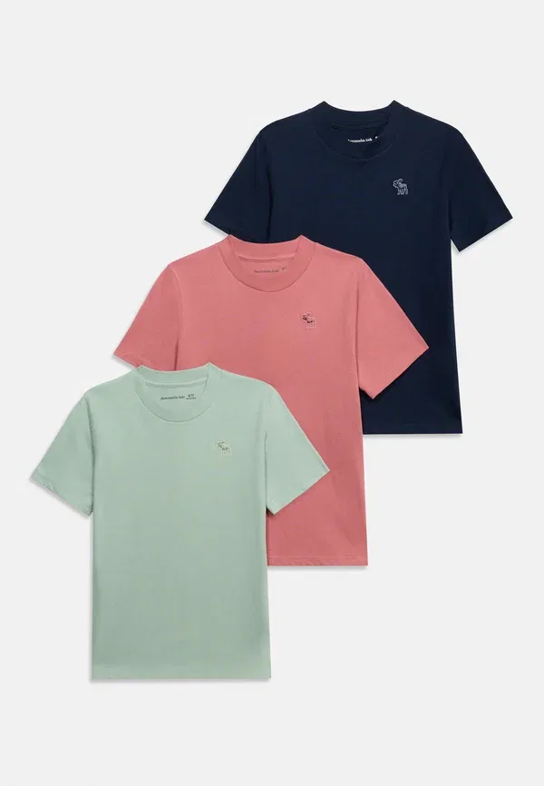 Комплект из 3 футболок унисекс - базовая футболка Abercrombie & Fitch, зеленый — фото 3