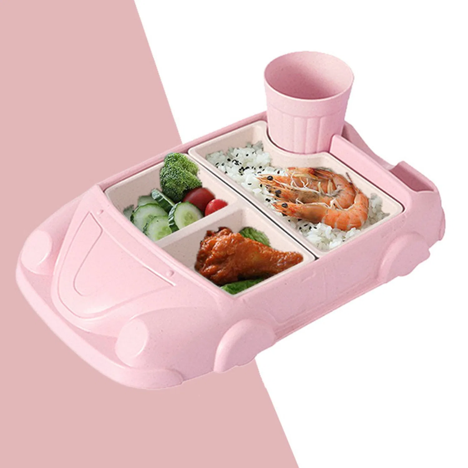 Детский набор посуды в форме машины, 30.6x19x5 см, Rmncdg, Light Pink