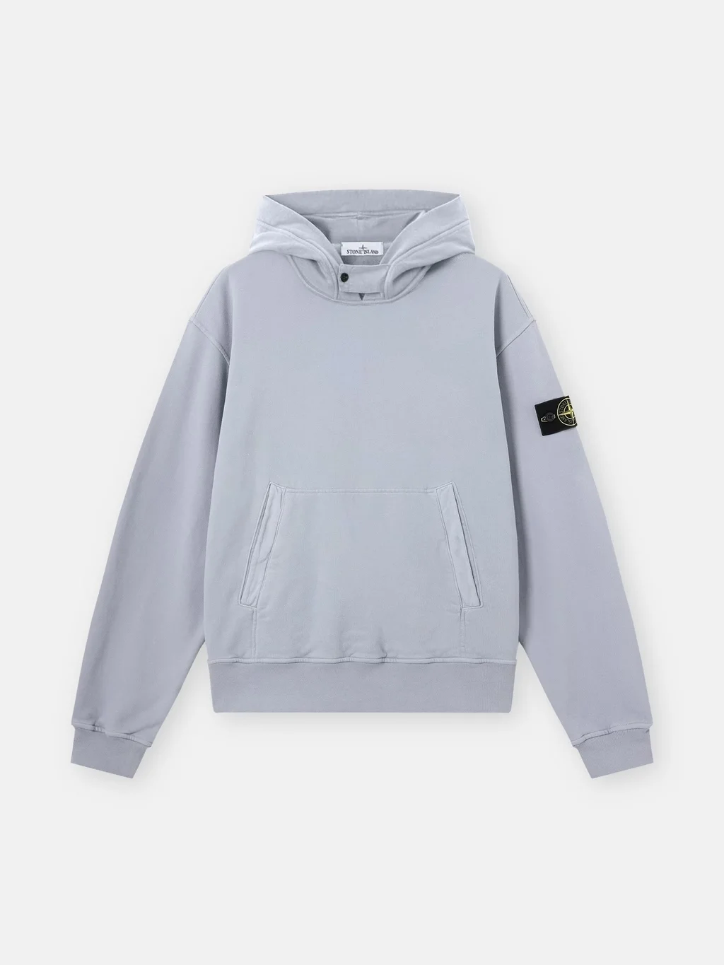 Мужское худи Stone Island Oversized-fit With Pouch Pocket, пепельно-серый — фото 2