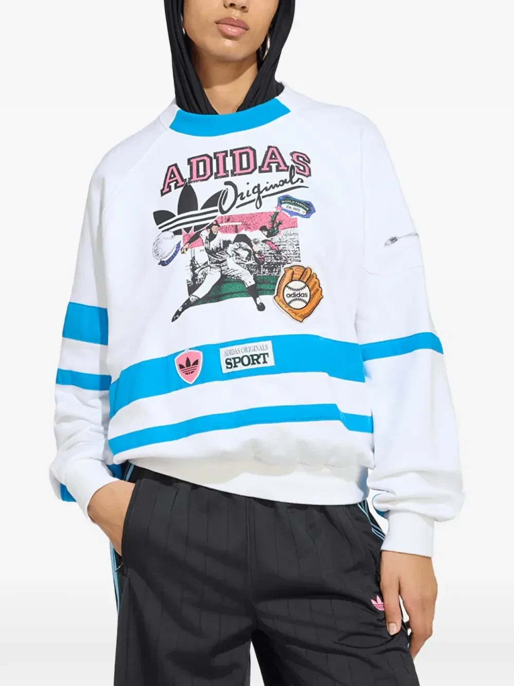 Свитшот с графическим принтом adidas Archive Baseball, белый — фото 2