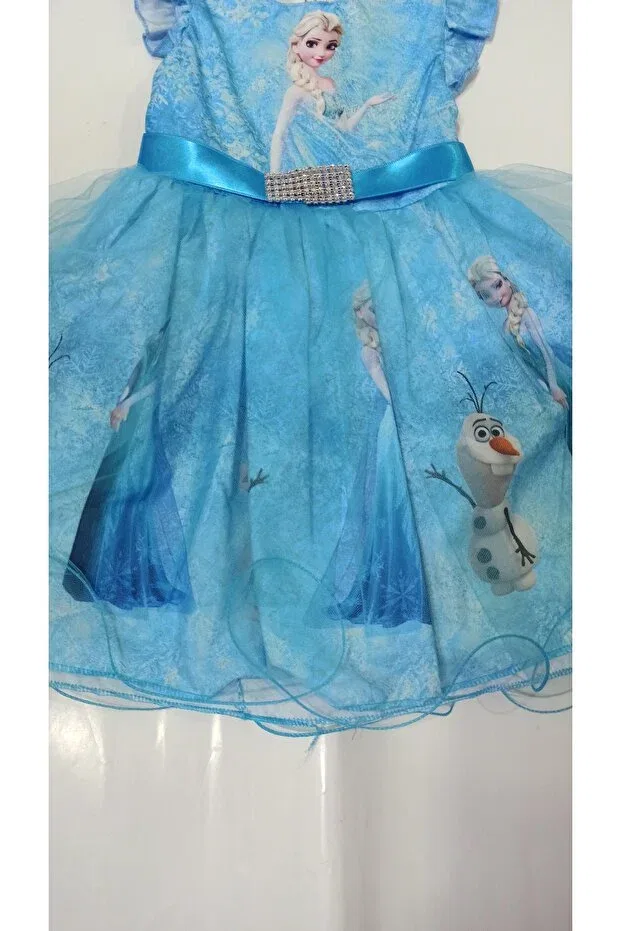 Детское платье для девочек с принтом Elsa Lumia Baby, Blue — фото 3