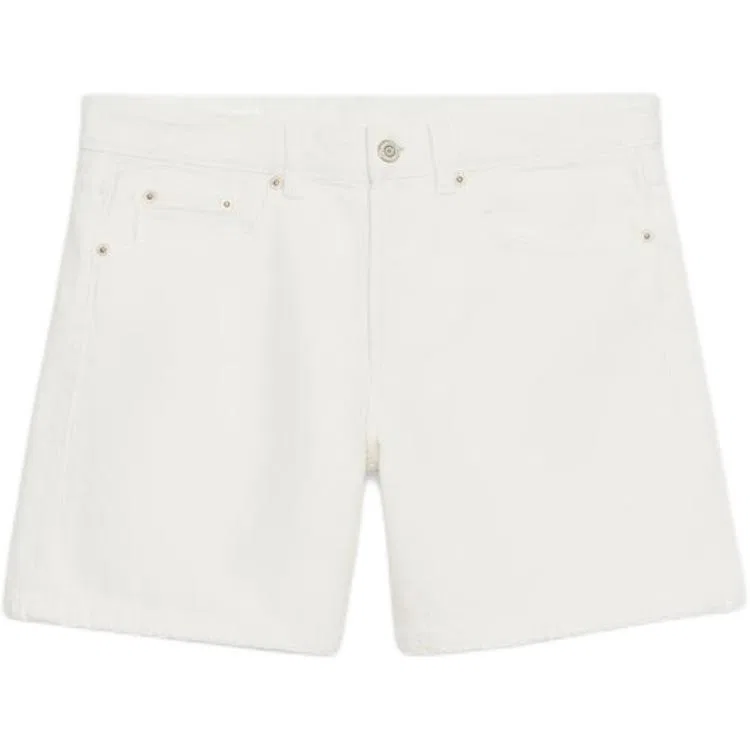 Женские джинсовые шорты с эффектом потертости, Frosted White, ZARA