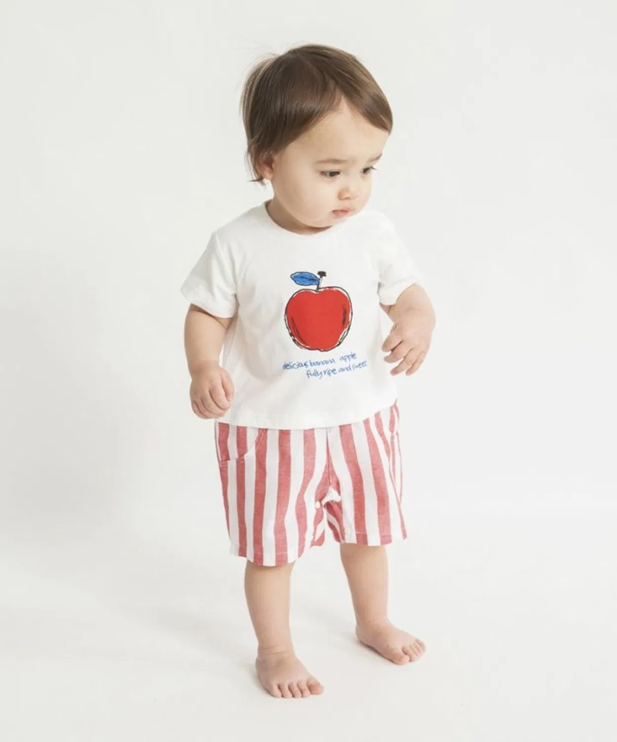 Детский комбинезон-боди с фруктовым принтом, модель Fruit Graphic, branshes, Ivory — фото 3