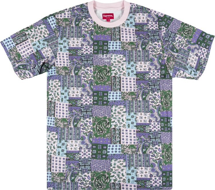 

Футболка Supreme Patchwork Paisley Short-Sleeve Top 'Pink', розовый