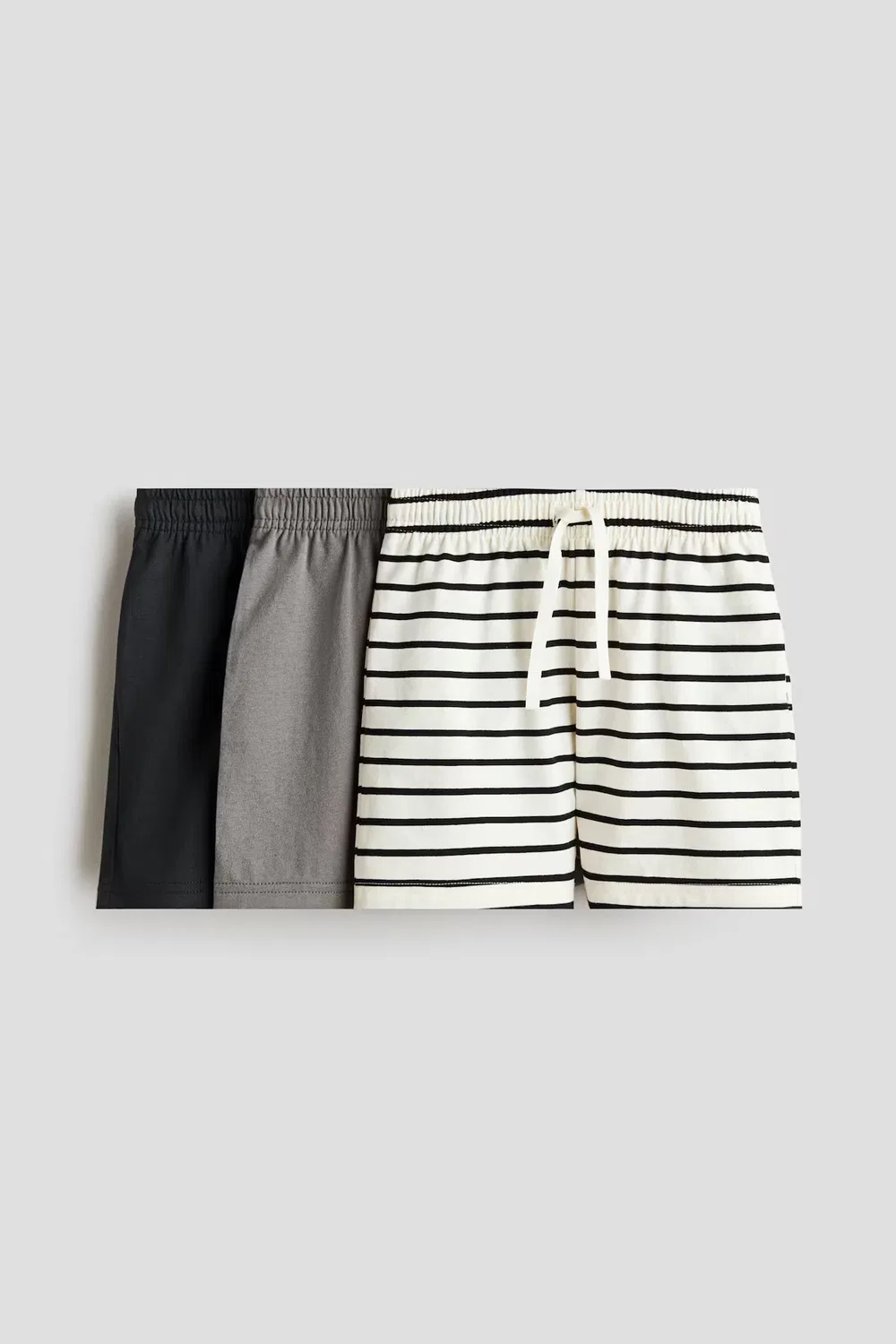 Комплект из 3 шорт из хлопкового трикотажа H&M, Weiß/Gestreift