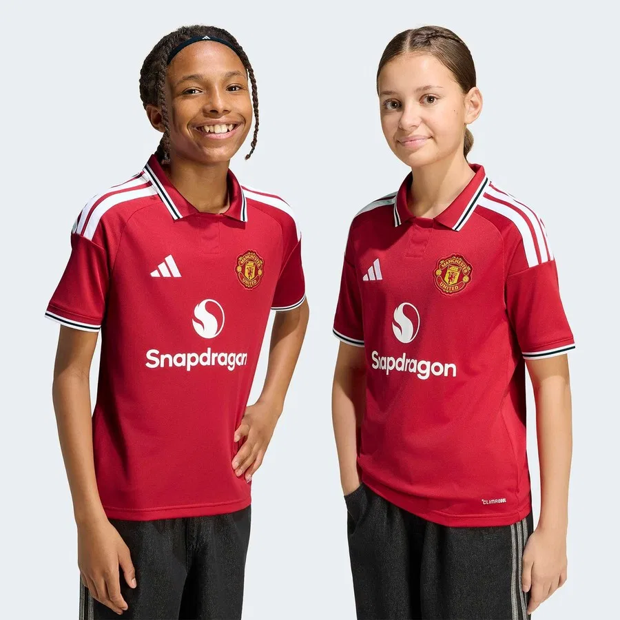 Детская футболка с длинным рукавом Manchester United 26/27 adidas, Красный