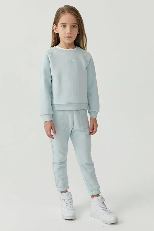Детские свитшот для девочек с длинным рукавом Paulmark, Mint — фото 4