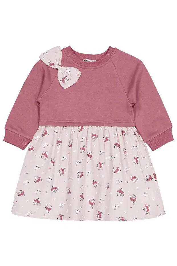 Детское платье для девочек с принтом Floral patterned dress Civil Girls, Dried Rose — фото 2