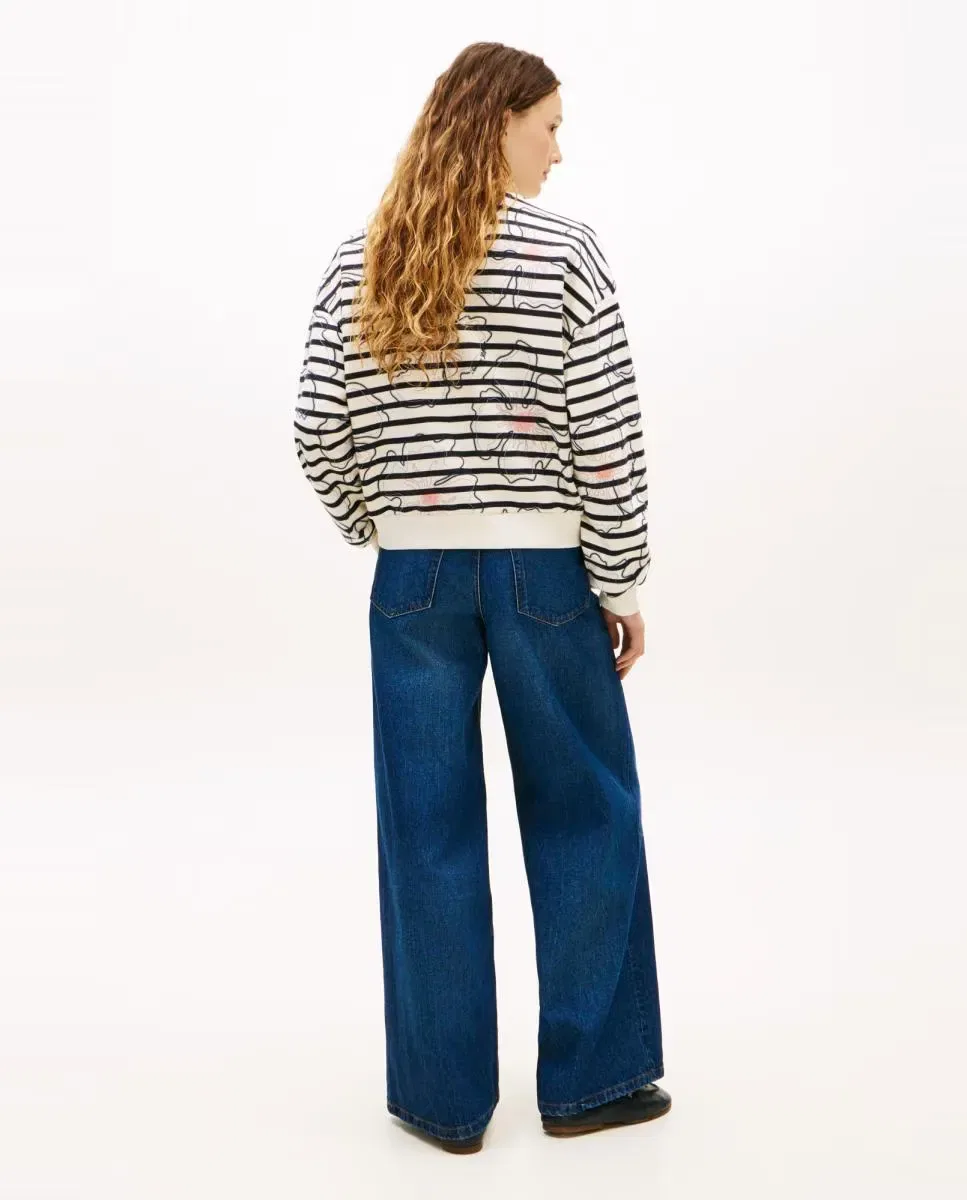 Женская свитшот из хлопка Tommy Hilfiger, Azul Marino — фото 2