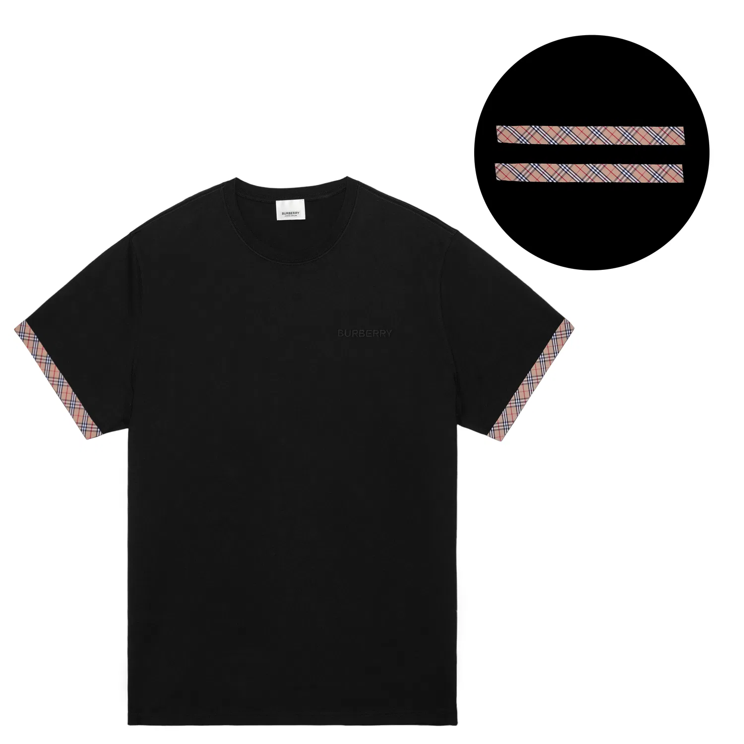 Футболка Burberry черный Plaid Order с вышивкой, мужская, черный — фото 4