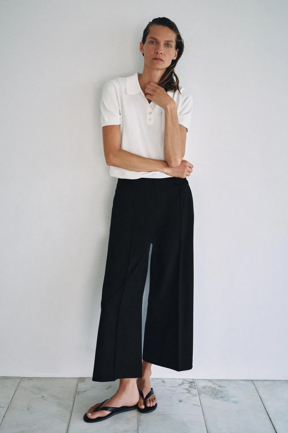 Укороченные брюки из коллекции ZW ZARA, Black — фото 3