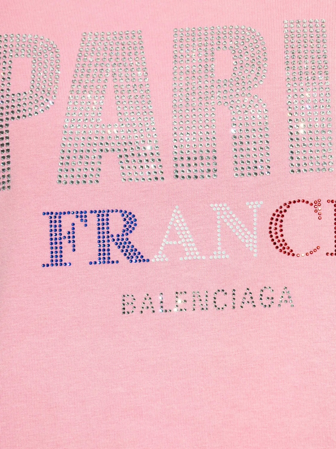 Футболка с логотипом и заклепками Balenciaga, розовый — фото 2