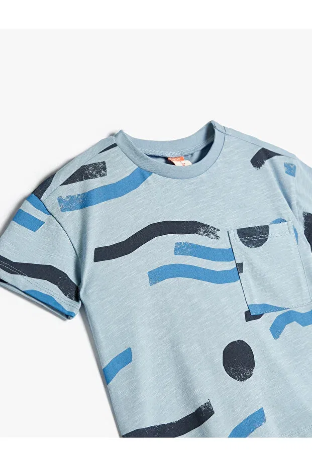 Детская футболка с принтом Koton, Blue Patterned — фото 3