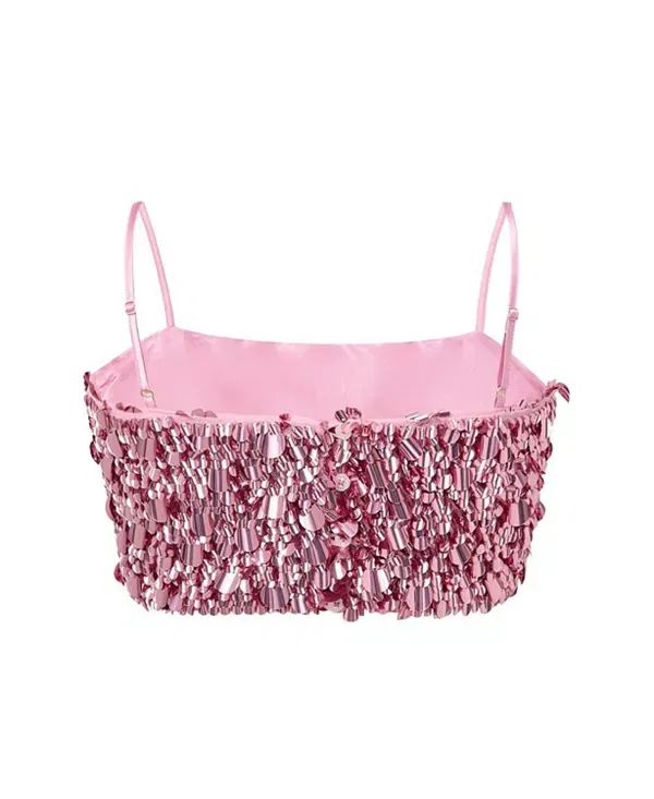 Детский топ для девочек с пайетками Davina Sequin Top Marlo Kids, Magenta Rose — фото 4