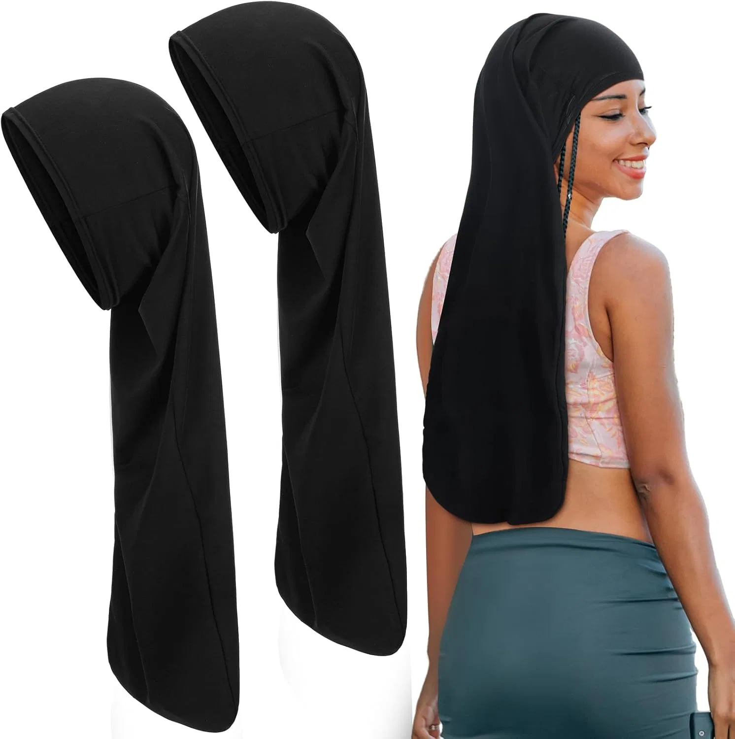 Шапочка для душа 30.5 cm, Twistover, 2 Pieces, Black