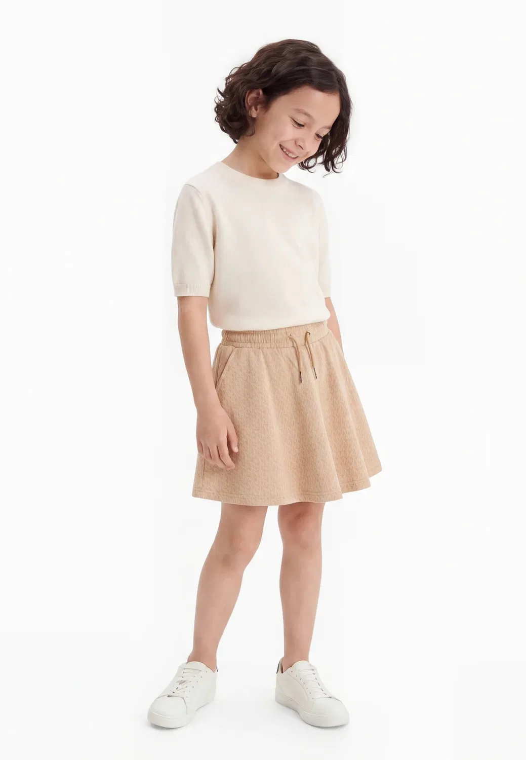 Короткая мини-юбка Michael Kors Kids, Light Chocolate Brown