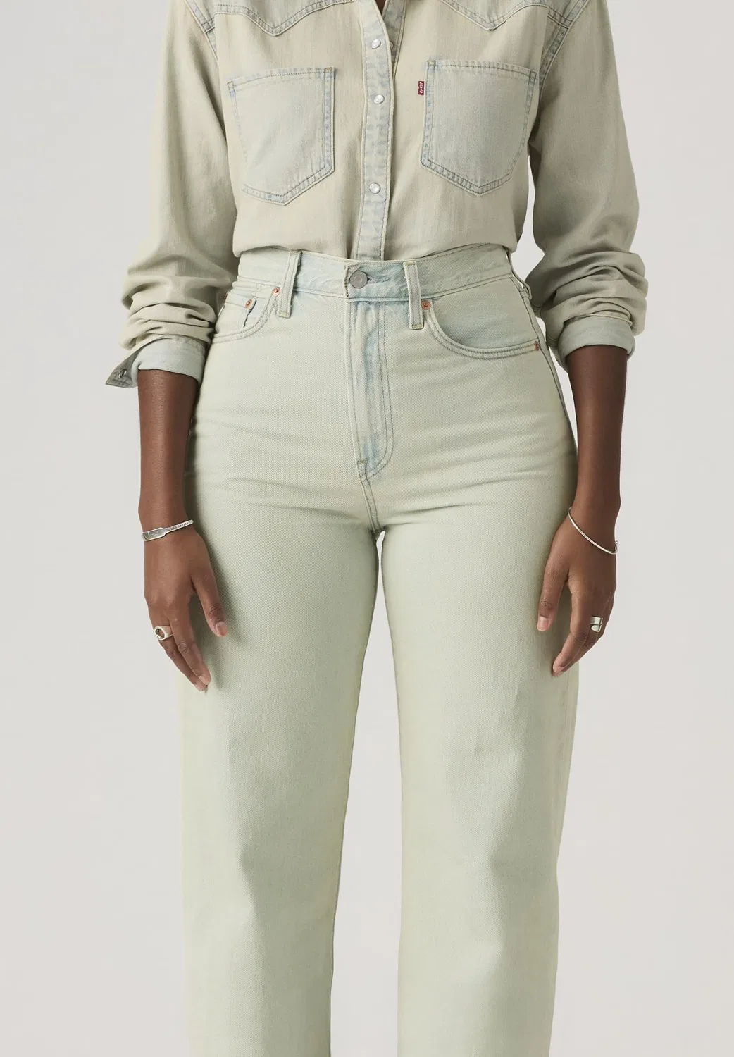 Женские джинсы с широкой штаниной Ribcage Wide Leg H223 Levi's, De Oro — фото 3