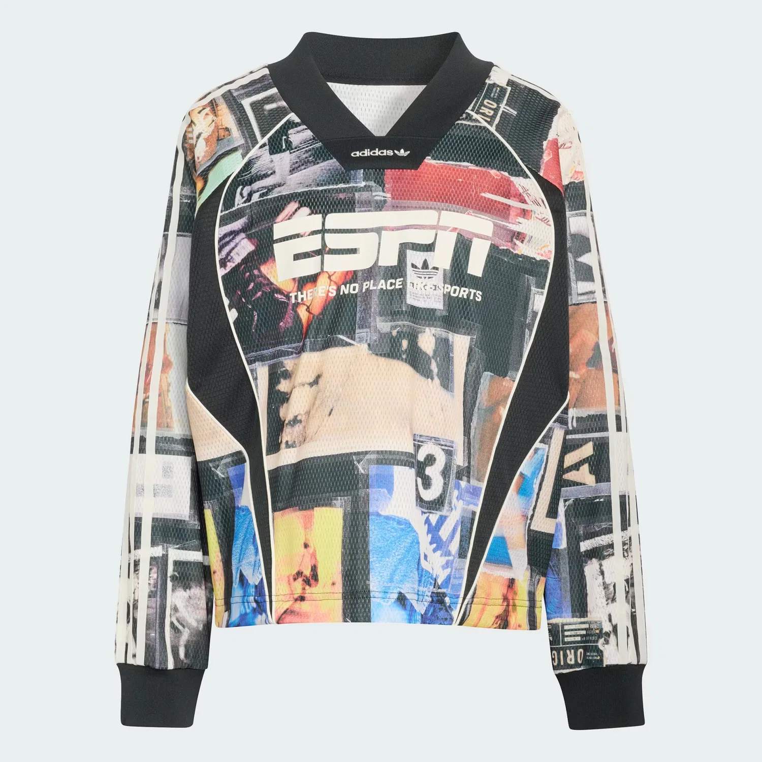 Женский свитшот свободного кроя MESH GFX JERSEY LS Adidas Originals, черный — фото 4
