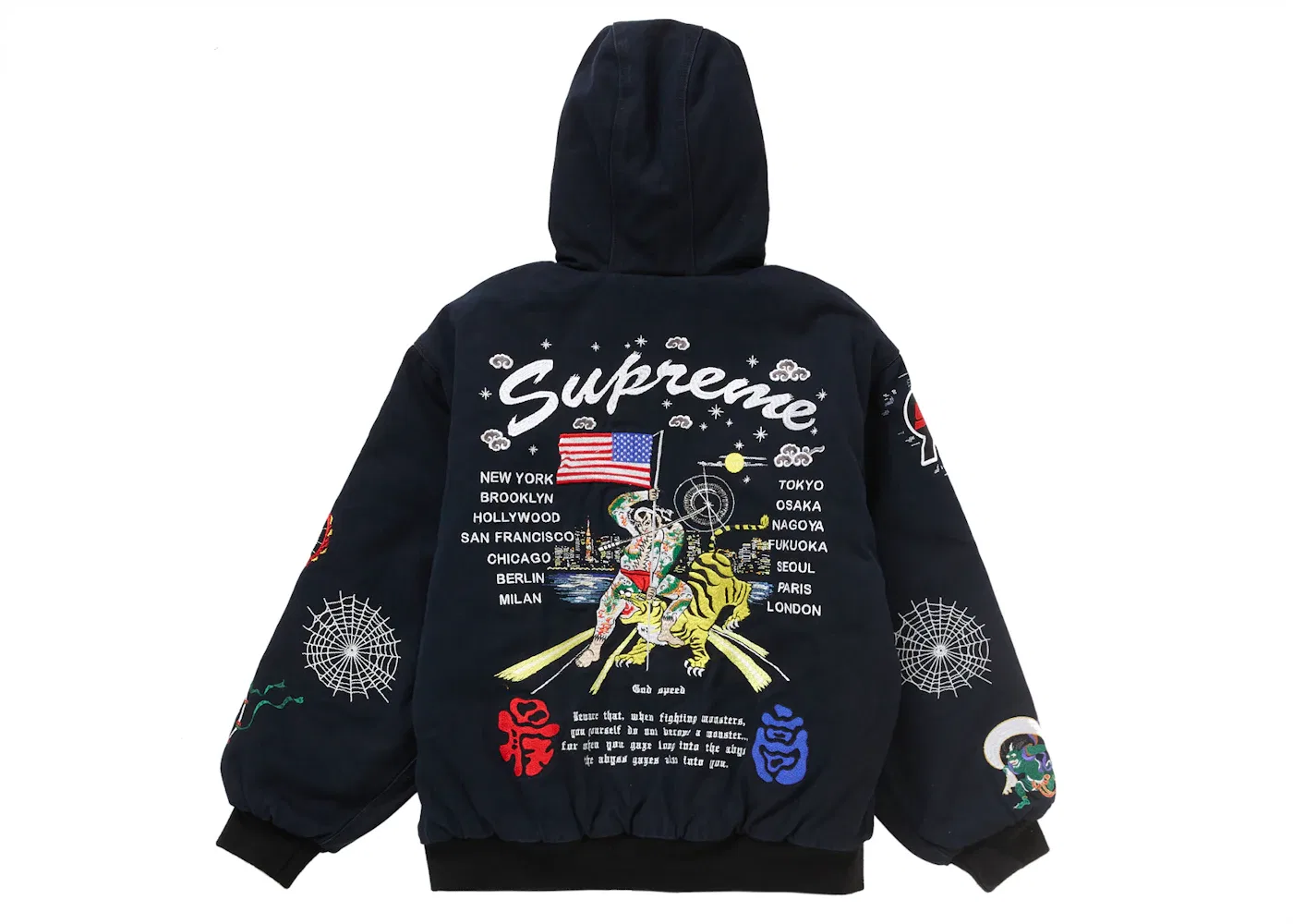 Мужская куртка с капюшоном AOI Hooded Work Jacket Supreme, Black — фото 3
