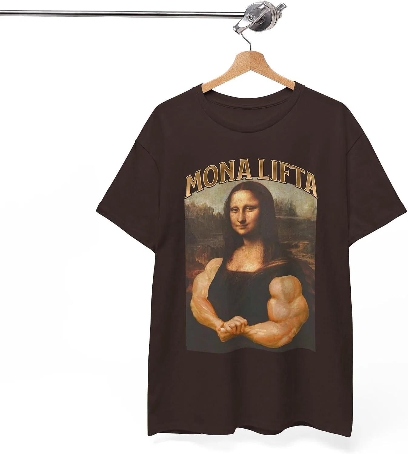 Футболка с принтом Mona Lifta Gildan 5000, Dark Chocolate — фото 4