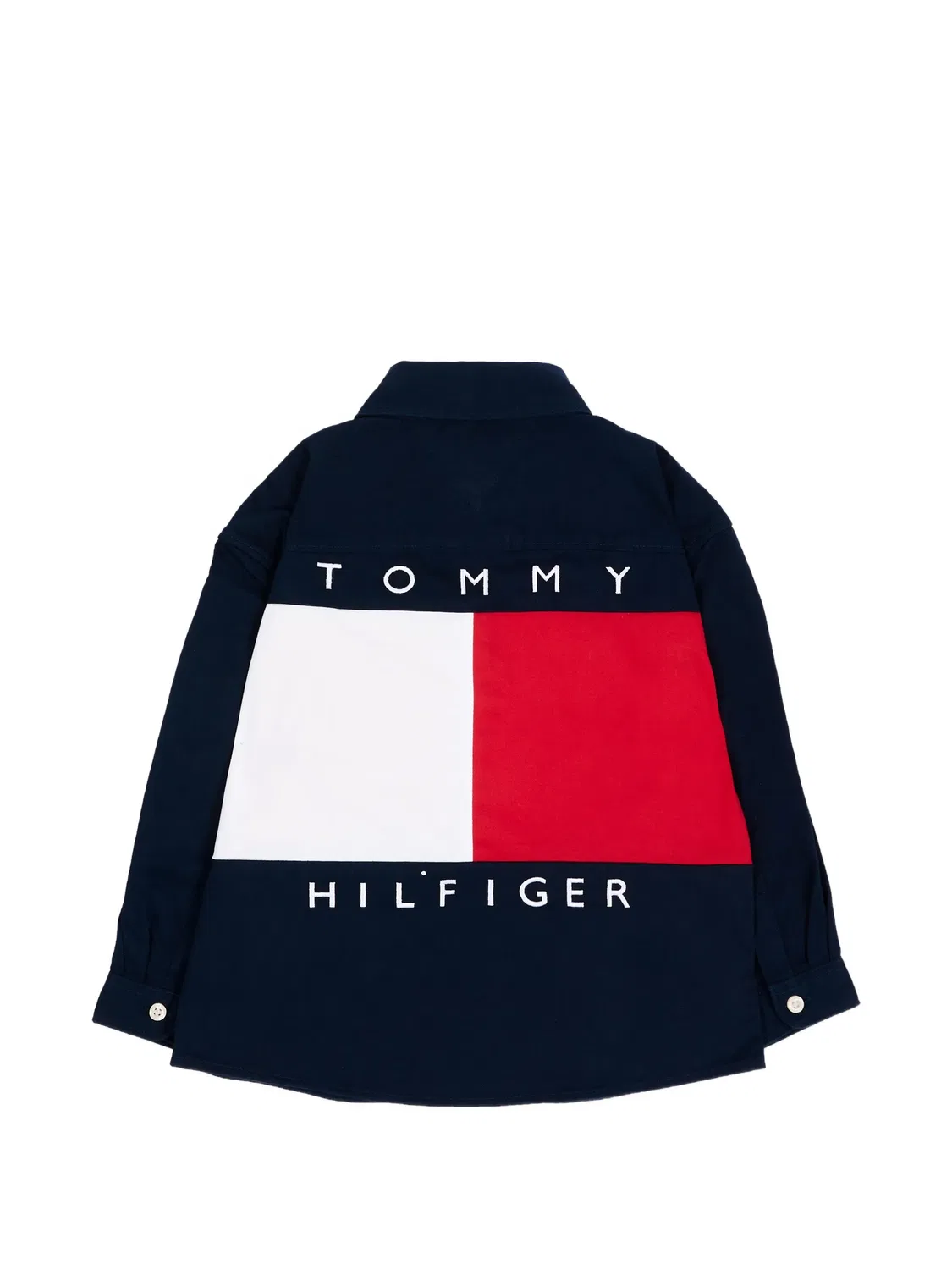 Рубашка с логотипом и вставками Tommy Hilfiger Junior, синий — фото 2