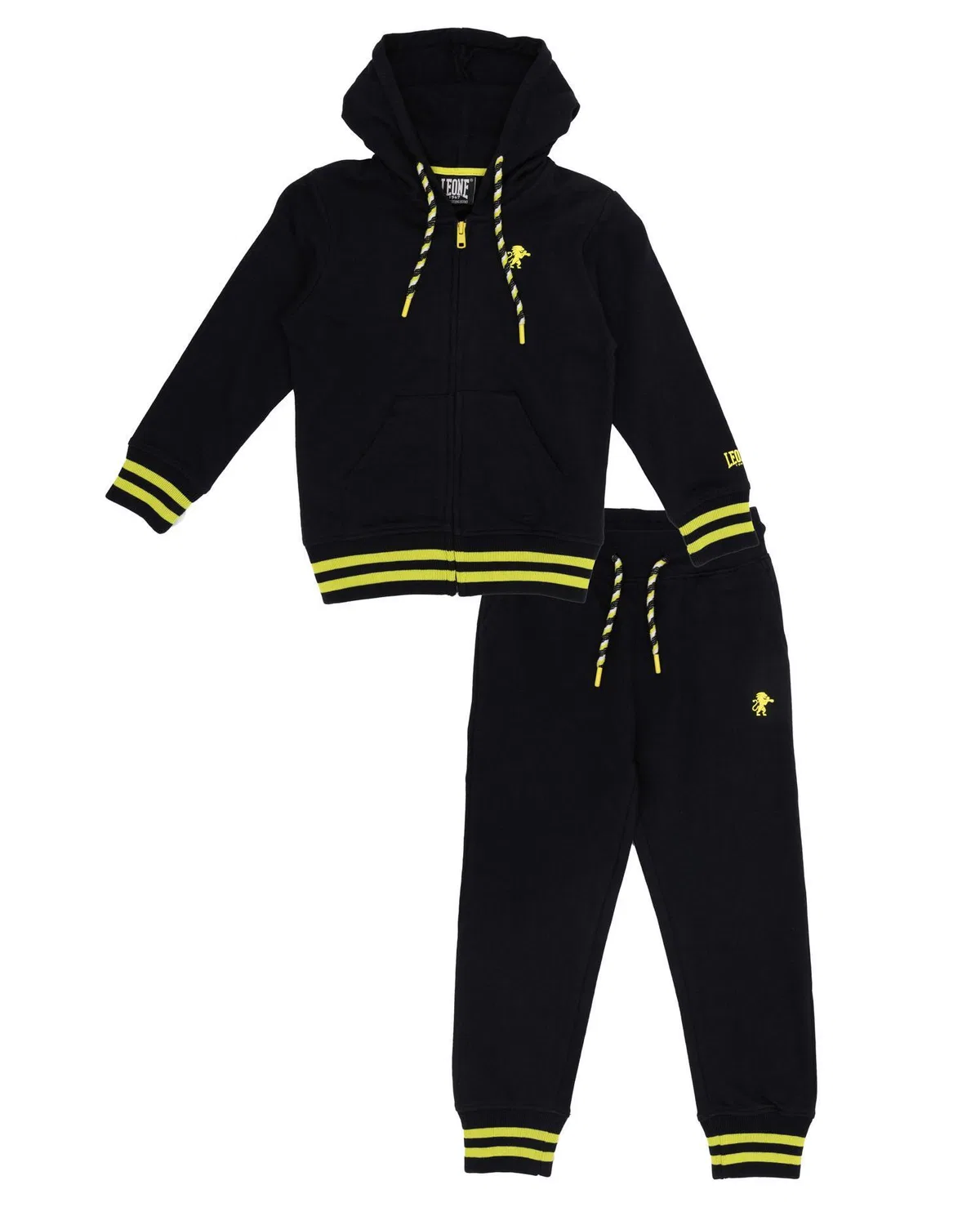 Детский спортивный костюм с капюшоном Welcome Back Leone 1947 Apparel, Schwarz / Mondgrau