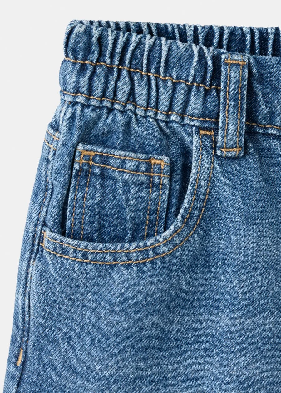 Детские джинсы MANGO KIDS Barrel Jeans синего цвета — фото 4