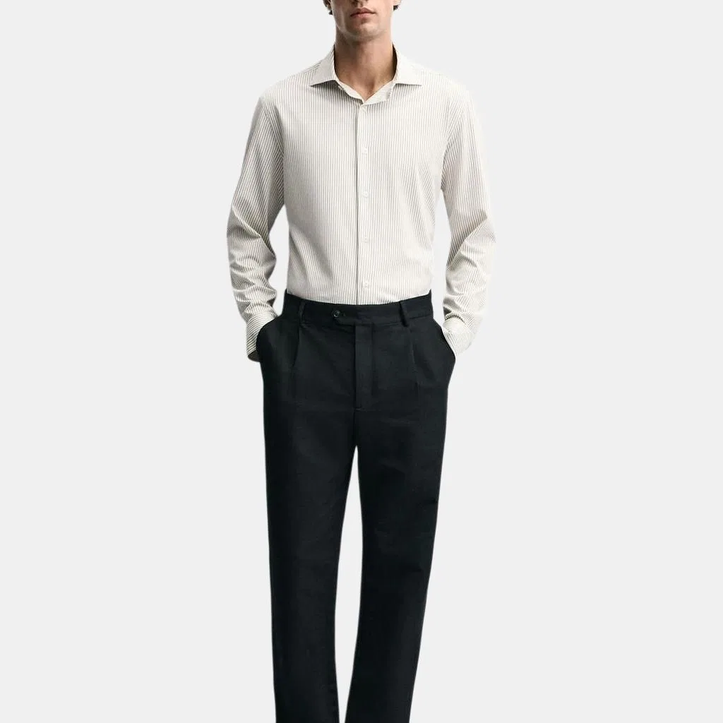 Мужская рубашка с принтом Shirts Men's White/Gray ZARA, White/Gray — фото 4