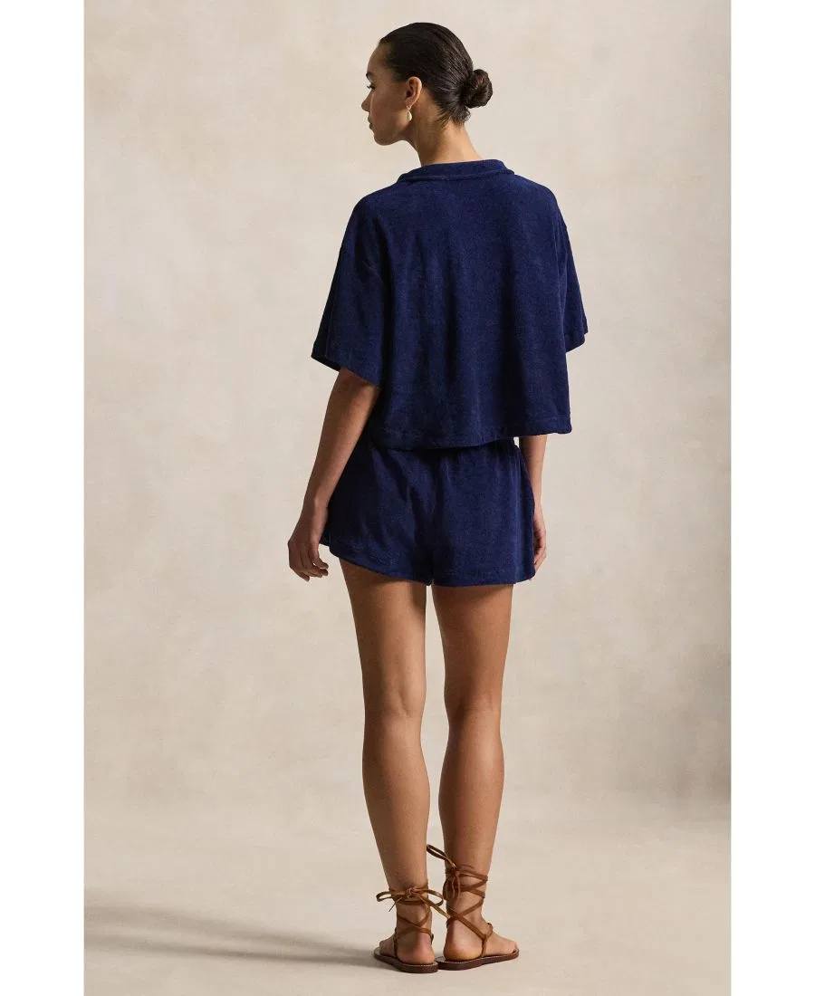 Комплект из футболки-поло и шорт из хлопкового терри Polo Ralph Lauren, Navy Blue — фото 2