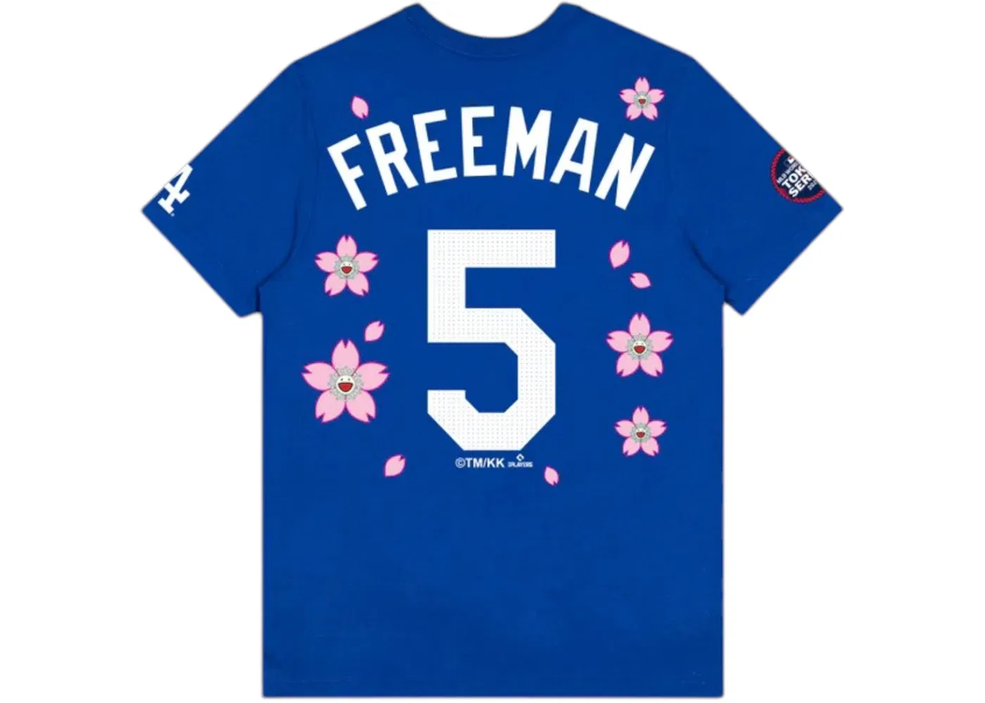 Мужская футболка с принтом Nike x Takashi Murakami x MLB World Tour Tokyo Series 2025 Freeman Dodgers S/S Tee, Blue — фото 2