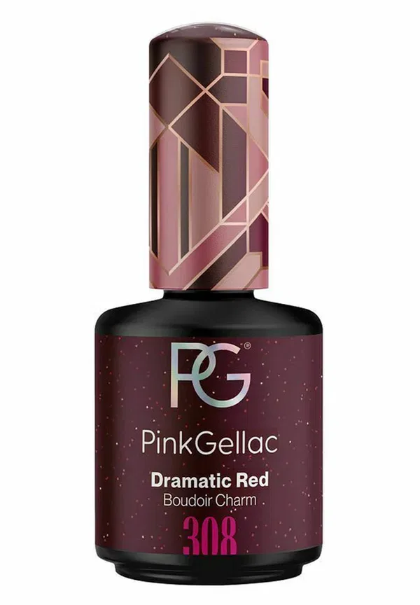 Лак для ногтей, 15 мл Pink Gellac dramatic red