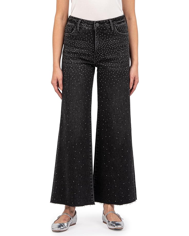 

Брюки KUT from the Kloth Meg High-Rise Fab Ab Wide Leg Raw Hem In Illuminated, цвет Illuminated