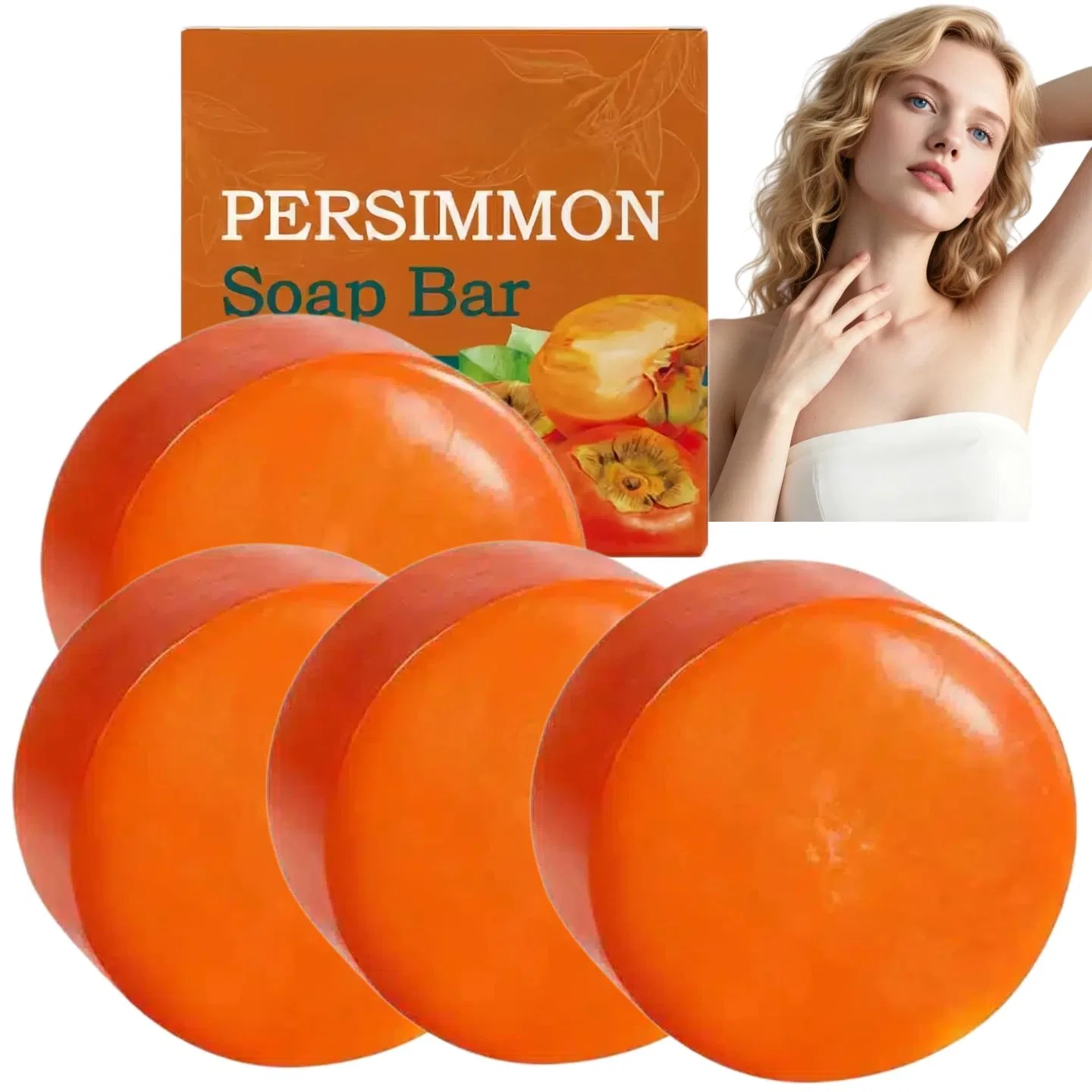 Твердое мыло-дезодорант с экстрактом хурмы, SURDVAS, набор 4 шт, 100 г, 4pcs