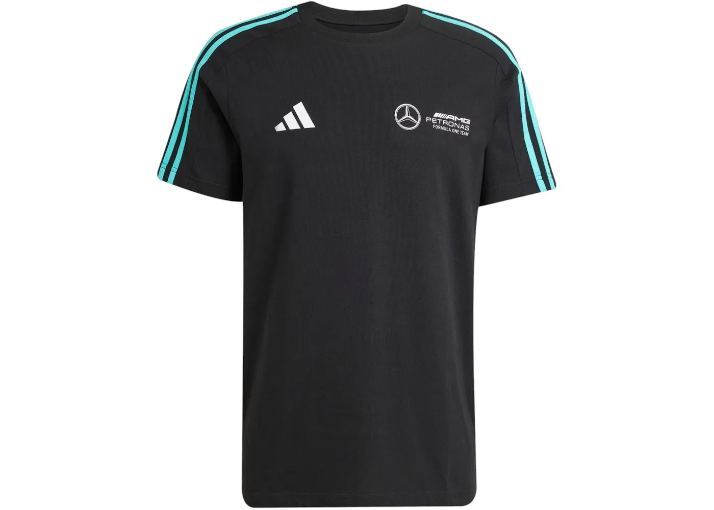 Мужская футболка с принтом Mercedes Amg Petronas Formula Team Dna Adidas, черный/белый
