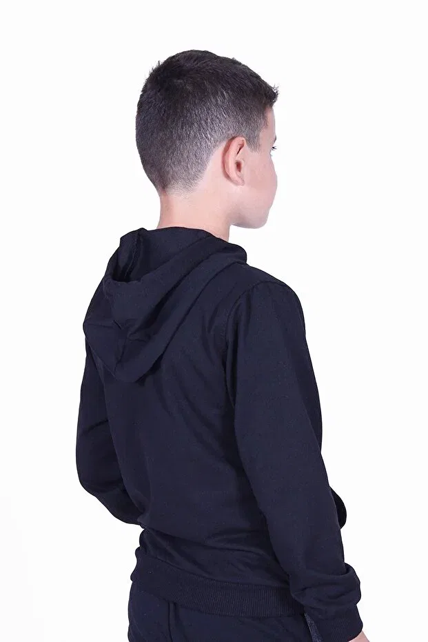 Детское худи для мальчиков с капюшоном Fyk Kids, Black — фото 3