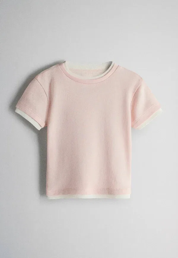 Комплект из 3 футболок Jersey, basic t-shirt, The Set, grey marl, ecru, pink, розовый/серый — фото 3