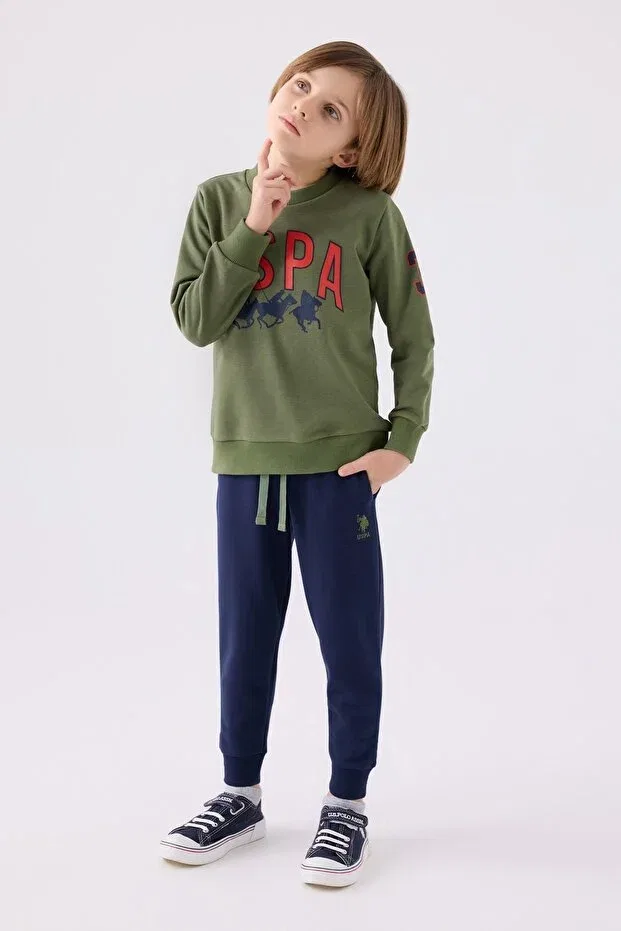 Детский комплект пижам для мальчиков с капюшоном U.S. Polo Assn., Haki